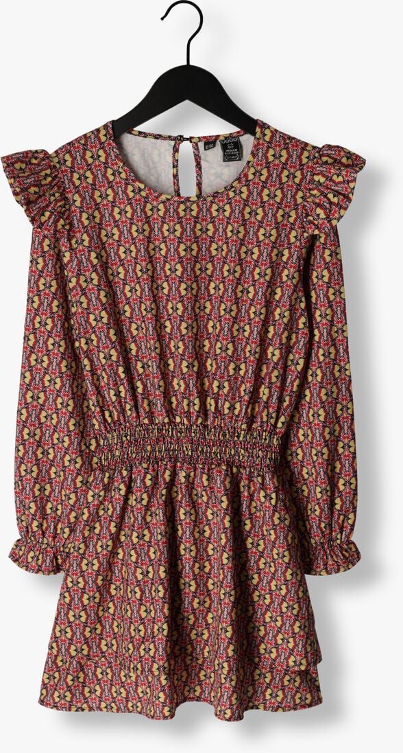 INDIAN BLUE JEANS gouden indian blue jeans mini jurk dress ls fancy aop