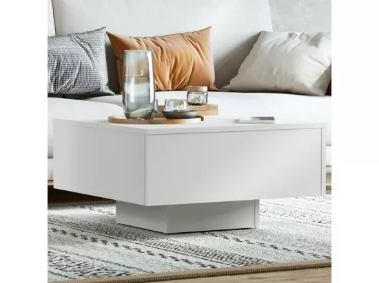 Table basse blanc 60x60x31,5 cm bois d'ingénierie