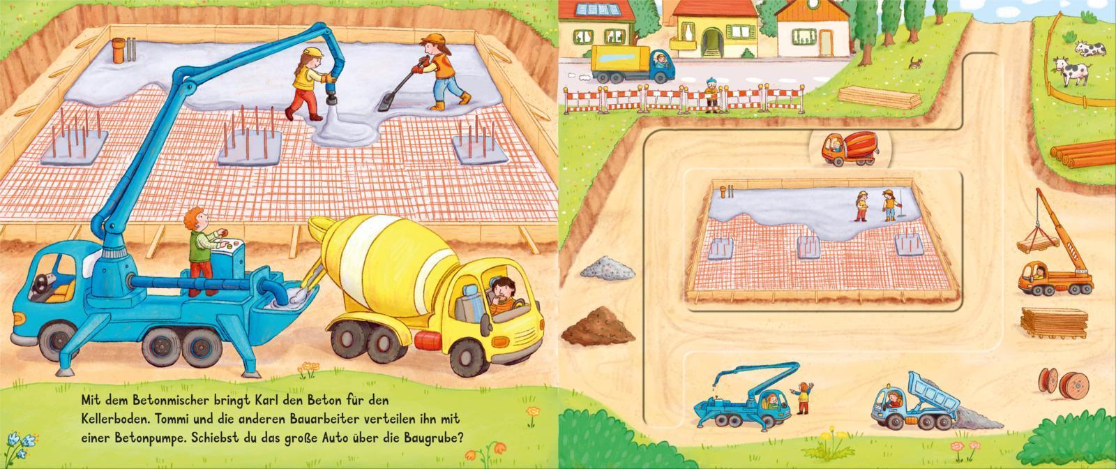 Meine Schiebebahn-Pappe: Fahr mit auf der Baustelle