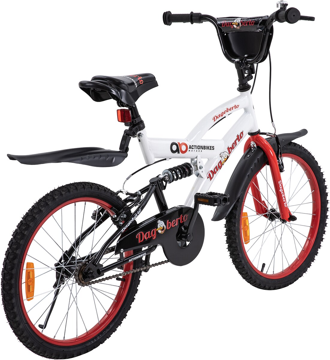 Actionbikes Kinderfahrrad Dagoberto 20 Zoll, V-Brake-Bremsen, Federung, Kettenschutz, Fahrradständer