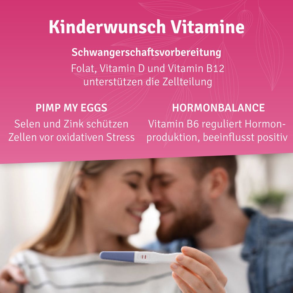vitelly WomanToMum® Kinderwunsch Vitamine für einen Monat