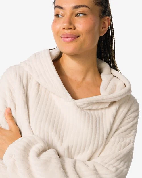snuggle hoodie teddy crème