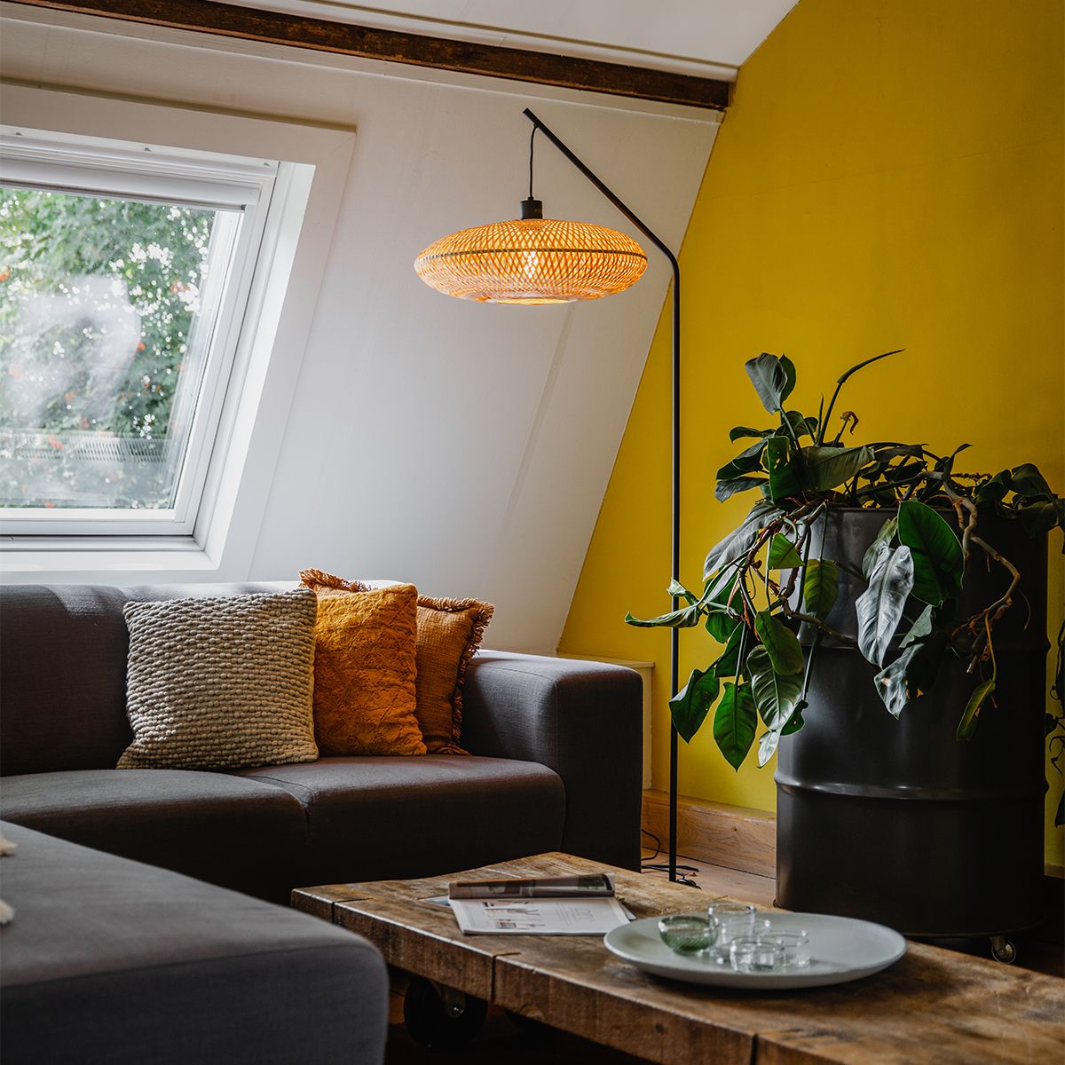 Oosterse vloerlamp bamboe - Ostrava