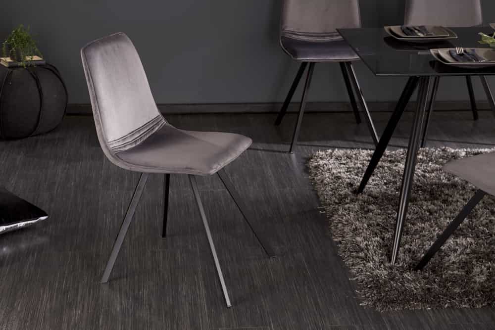 Retro Stuhl AMSTERDAM CHAIR dunkelgrau Samt Designklassiker