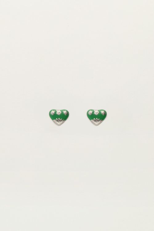 Studs groen mini hart