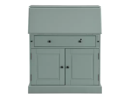 Secrétaire en pin et MDF - Coloris : Vert amande - CLEORE