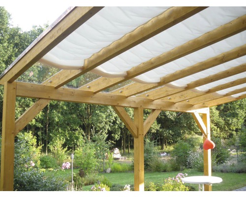 Zelfnaaibaar zonnescherm met touw, grijs, 146 cm breed (per meter verkocht)