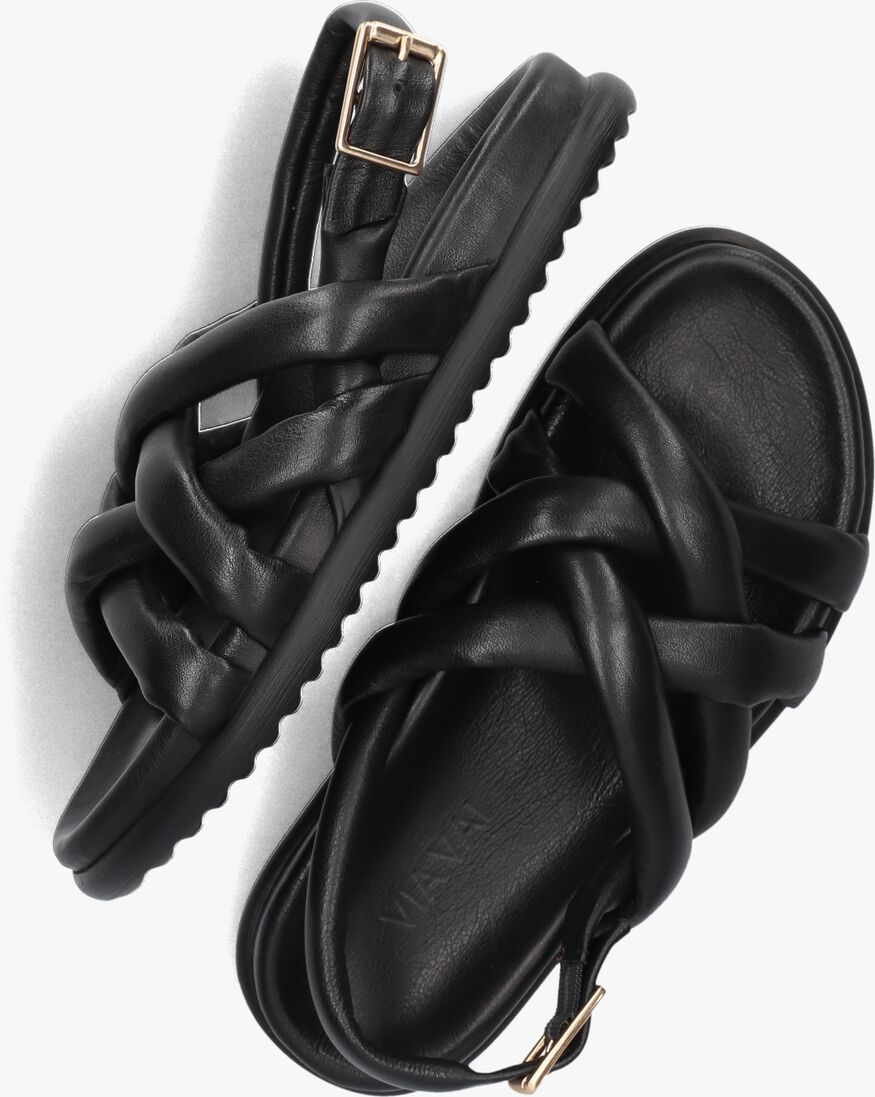 zwarte via vai platte sandalen candy kriss