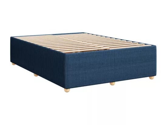 Sommier à lattes de lit avec matelas Bleu 160x200 cm Tissu