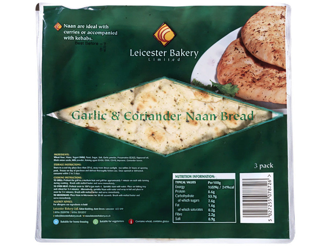 PÃO NAN GARLIC & COMPANY LEICESTER BAKERY IN ONE PACK 4UN