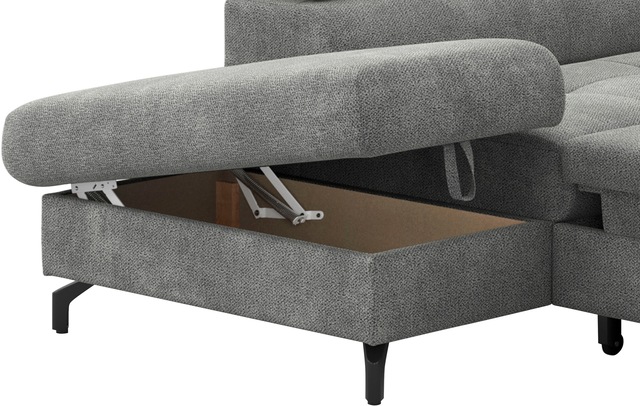 COTTA Ecksofa »Aura L-Form, B: 260 cm« mit Bettfunktion, Bettkasten & Kopfteilverstellung