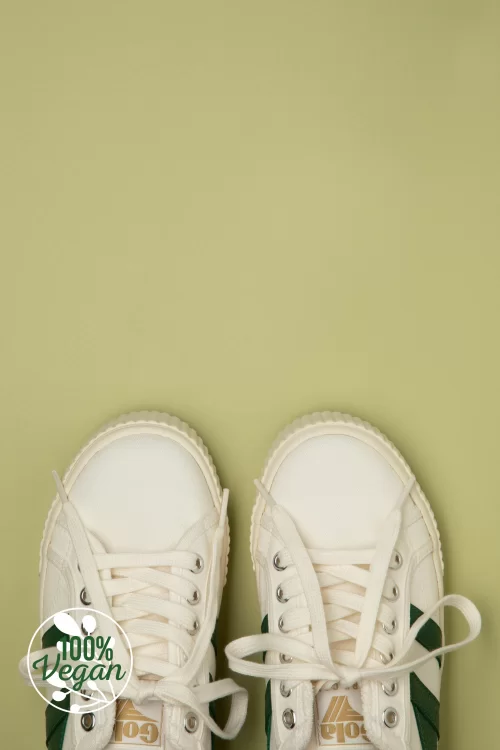 Gola Mark Cox tennissneakers in gebroken wit en donkergroen