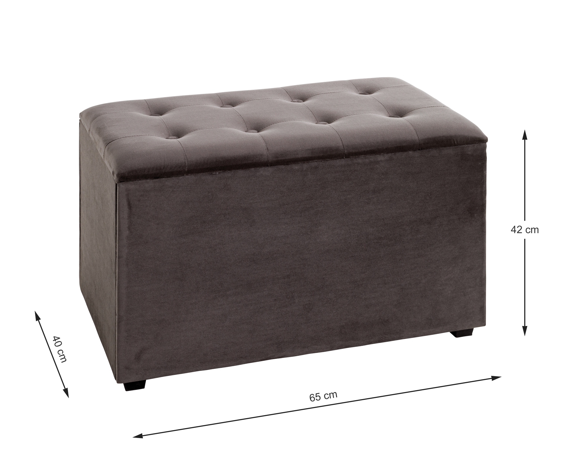 Sitztruhe 65 x 42 cm anthrazit/braun