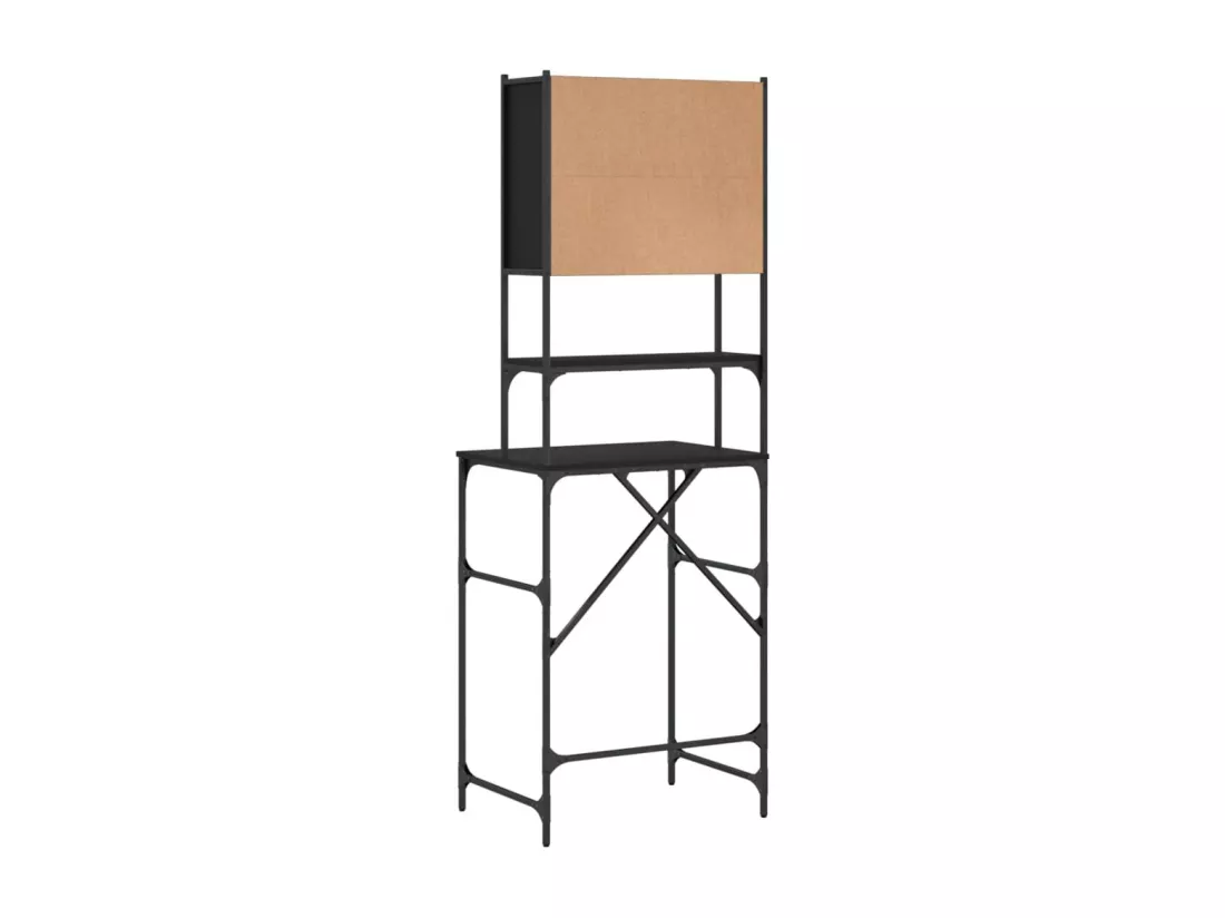 Armoire de machine à laver noir 68x48,5x194 cm