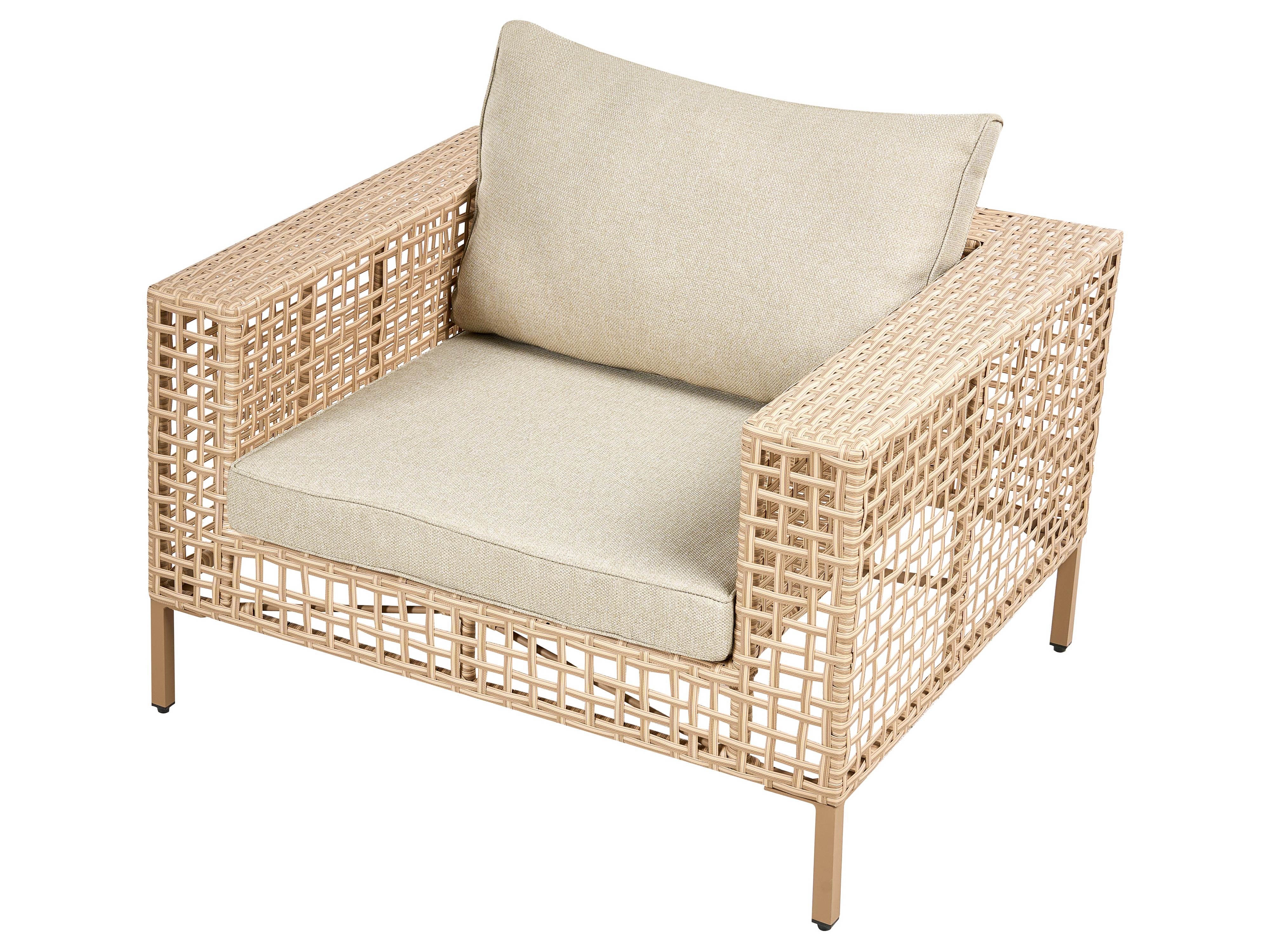 Loungeset met tafel 4-zits CALASETTA linkszijdig PE rotan Beige