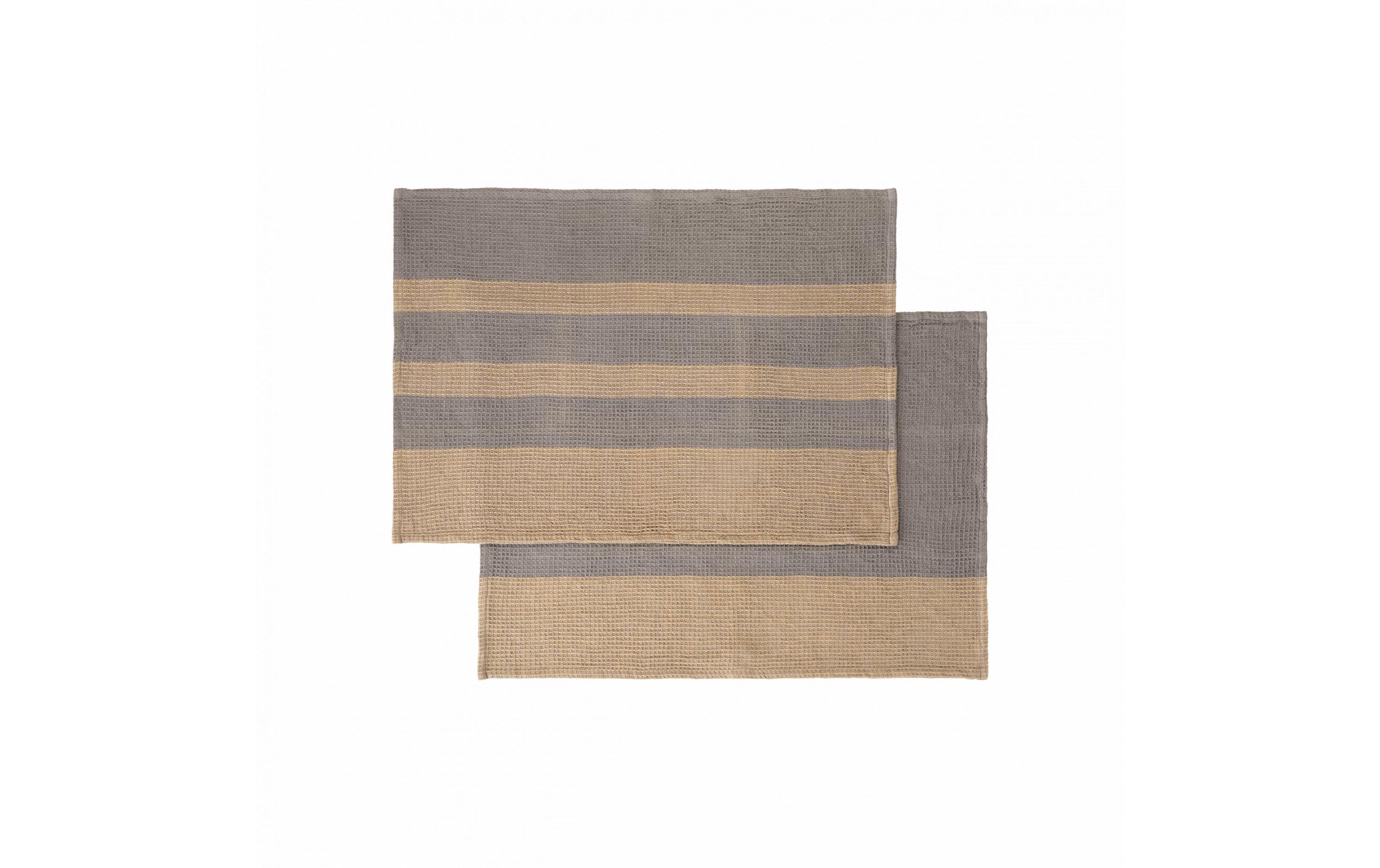 Geschirrtuch-Set Gano 2 Stück, Beige/GrauTrocknungstücher