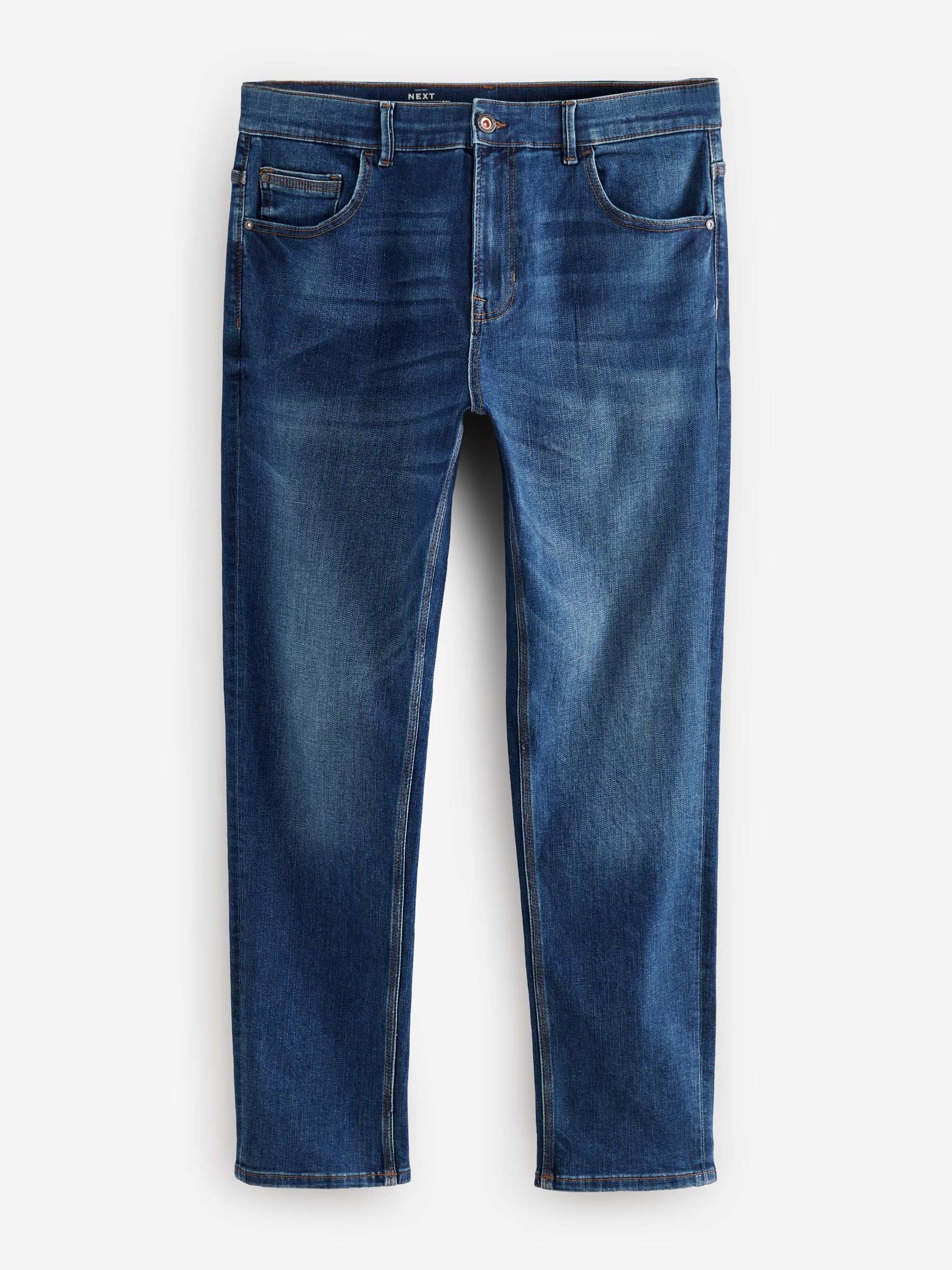 Mediumblauw - Slim Fit - Authentieke stretch denim jeans