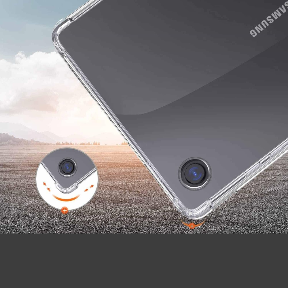 Samsung Galaxy Tab A9 Gummi Case Hülle Air Cushion Fallschutz   Display Schutzfolie - Transparent