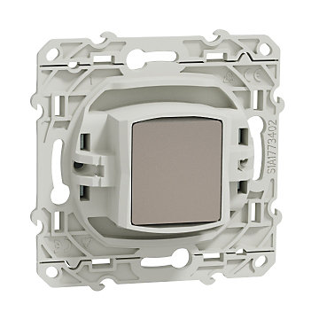 Prise TV simple Odace recyclé Schneider Electric blanc bouton carré