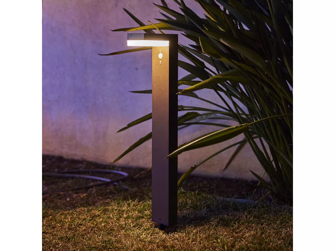Balise solaire avec détecteur CENOVA TALL Noir Aluminium H50cm