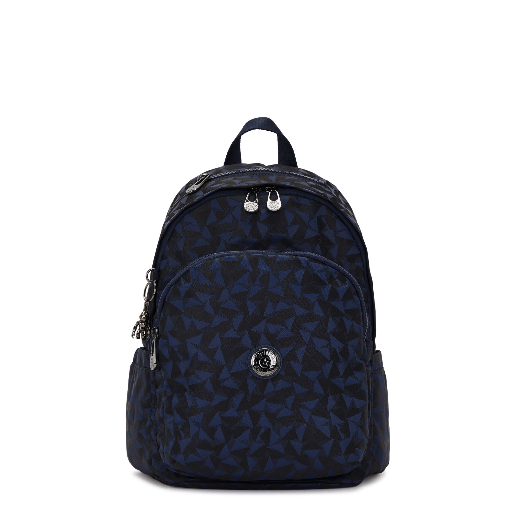 DELIA Sac à Dos Moyen avec Poche Frontale et Poignée Supérieure - Endless Navy Jacquard