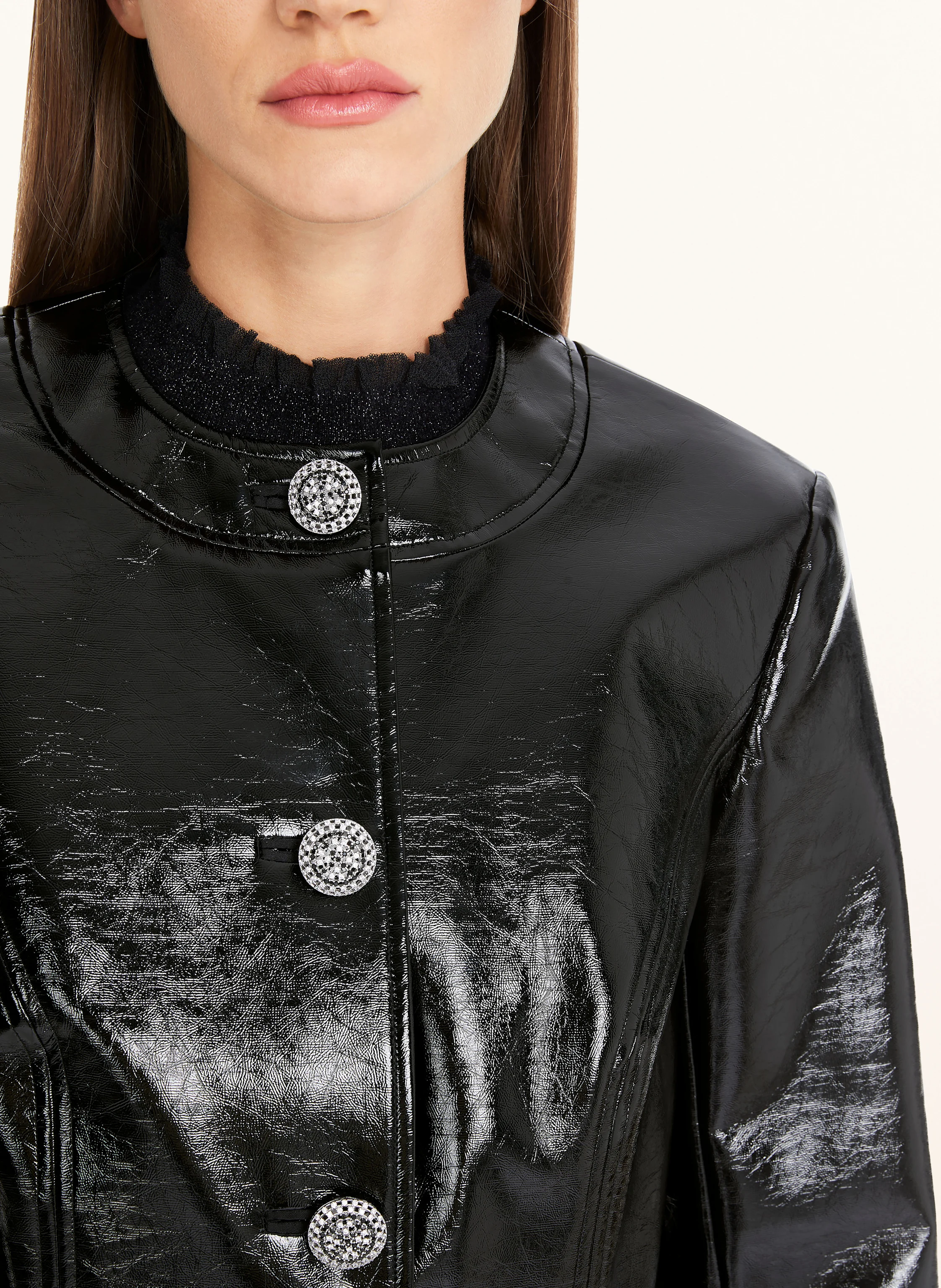 MARC CAIN Cropped-Jacke in Lederoptik