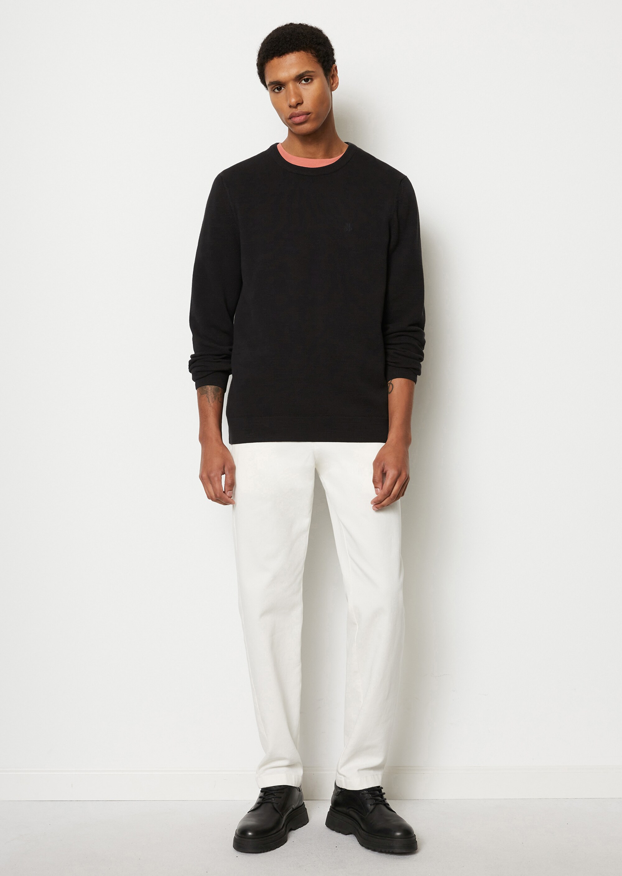 Pullover regular mit feiner Piqué-Struktur