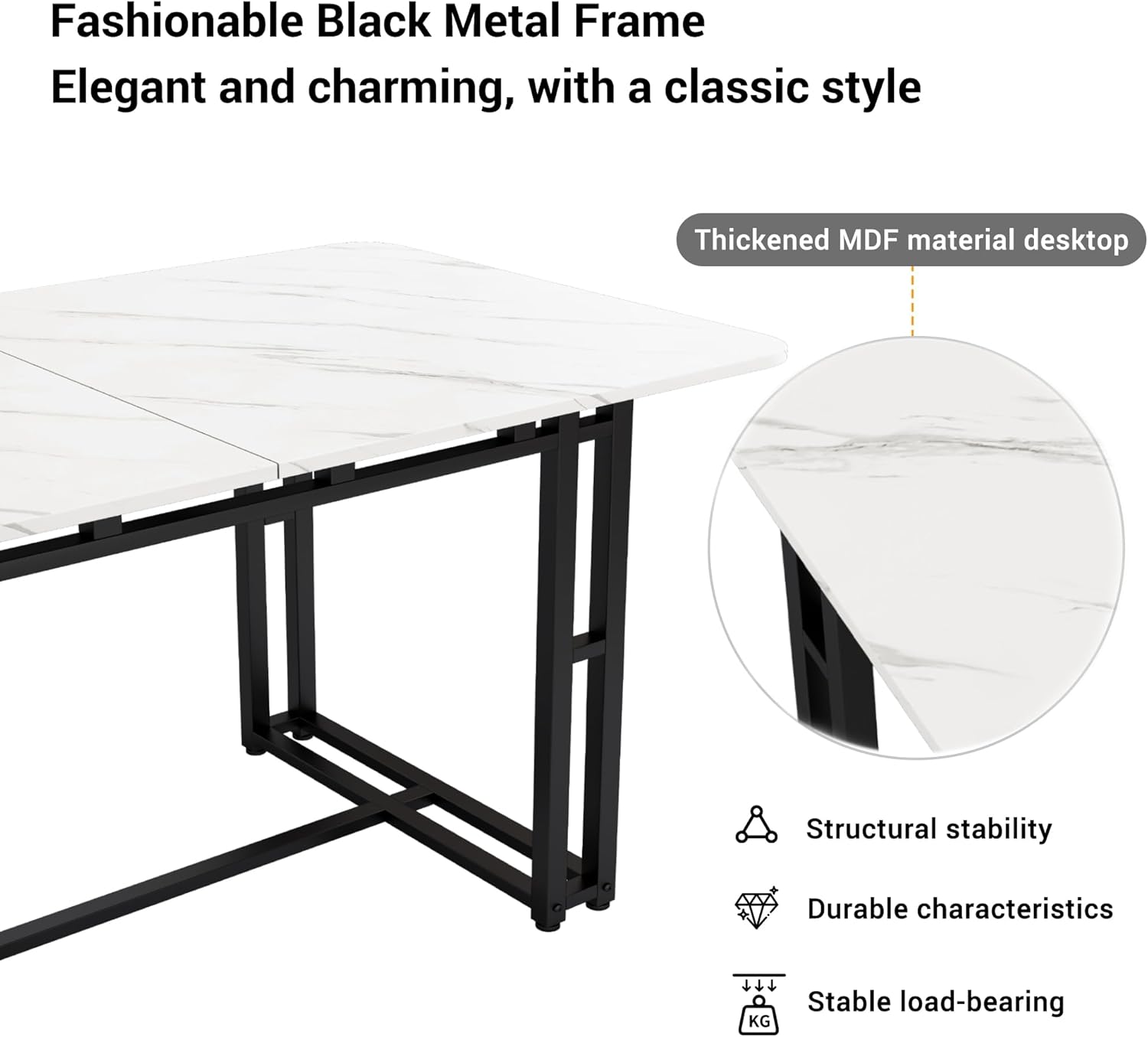 HAUSPROFI Esstisch Set mit 4 Stühlen, Rechteckig Küche Esstisch Sitzgruppe, Modern Design Holzmöbel Esszimmergruppe für Wohnzimmer Küche Büro (Grau + Schwarz, Samt, 140x80x74cm)