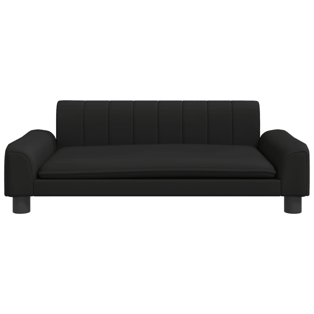 Cama para cães em couro sintético preto vidaXL, 70x45x30 cm