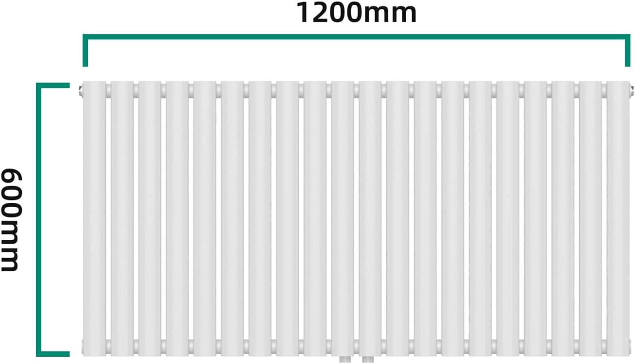 [neu.haus] Flachheizkörper Nore Röhrenheizkörper Designheizkörper Heizung Paneelheizkörper Raumheizkörper Mittelanschluss Einlagig Horizontal für Wohn-und Schlafzimmer Küche Bad 60x120cm Weiß 857W