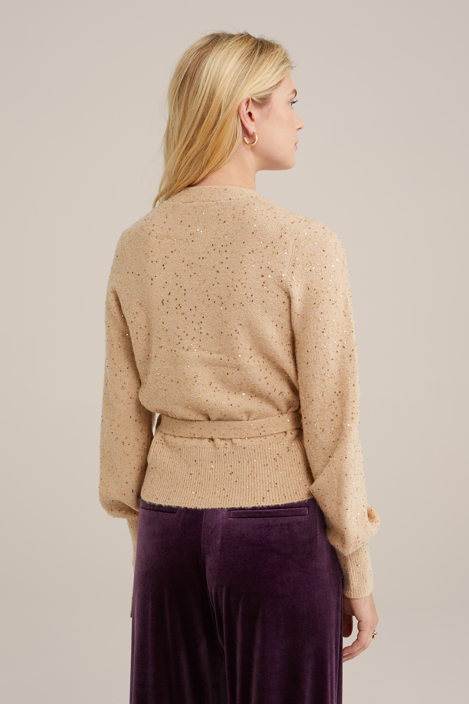 overslagvest met pailletten WE Fashion Goud