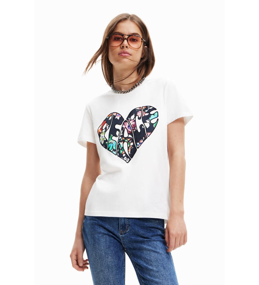 Camiseta Desigual Peace Heart, branca