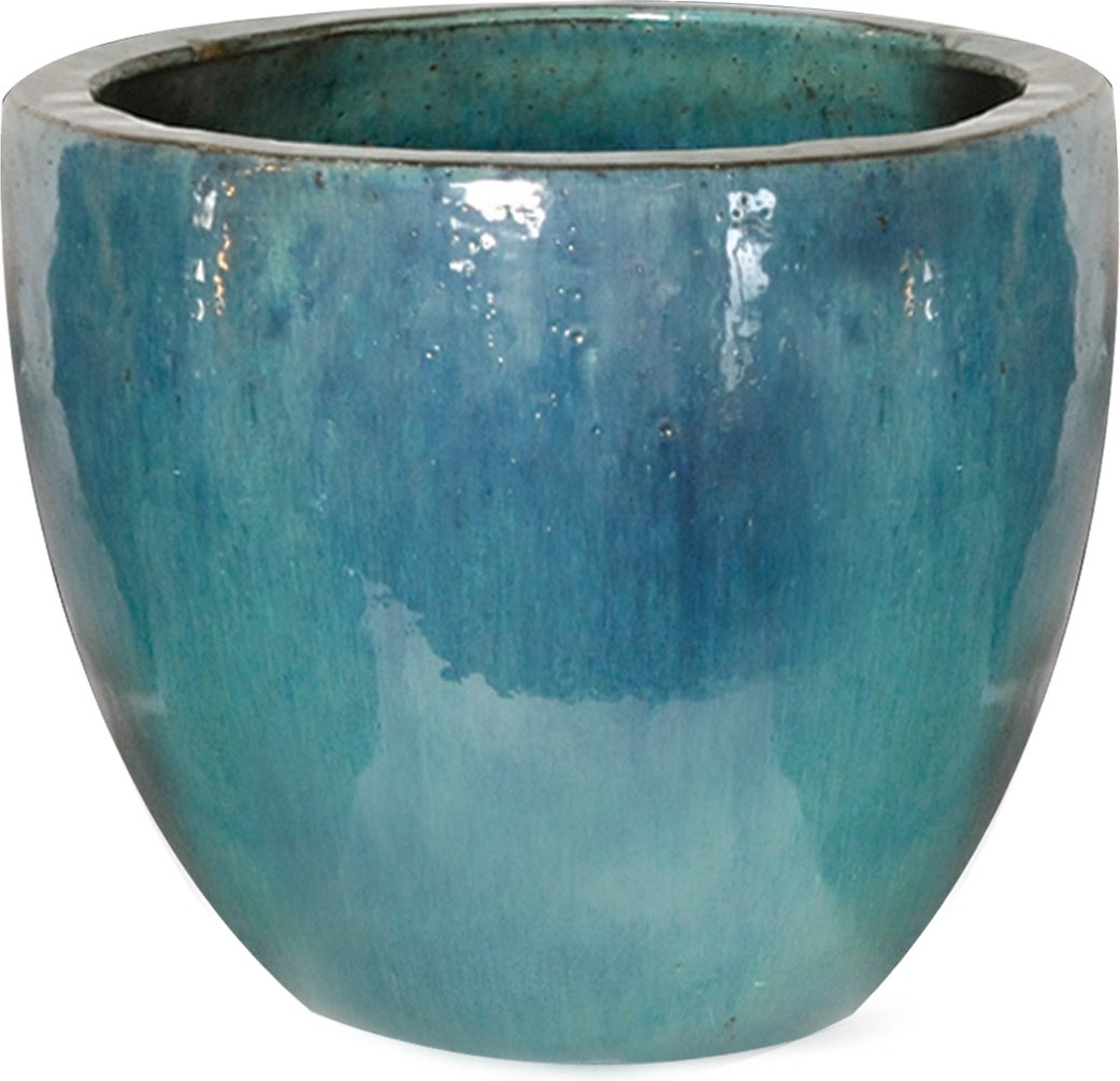 Mega Collections bloempot licht blauw D 38 H 32 cm