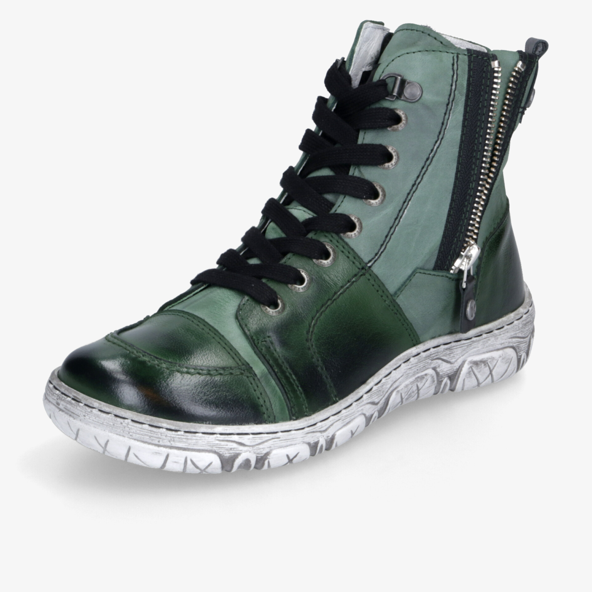 KRISBUT Damen Schnürstiefeletten grün