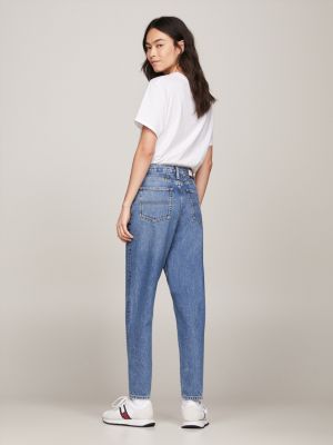 Calça jeans Mom de cintura ultra alta e corte afunilado