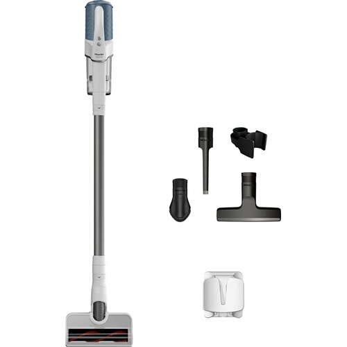 Aspirateur balai Miele DUOFLEX HX1 - Aspirateur sans fil coloris Blanc avec bloc moteur bleu nordique