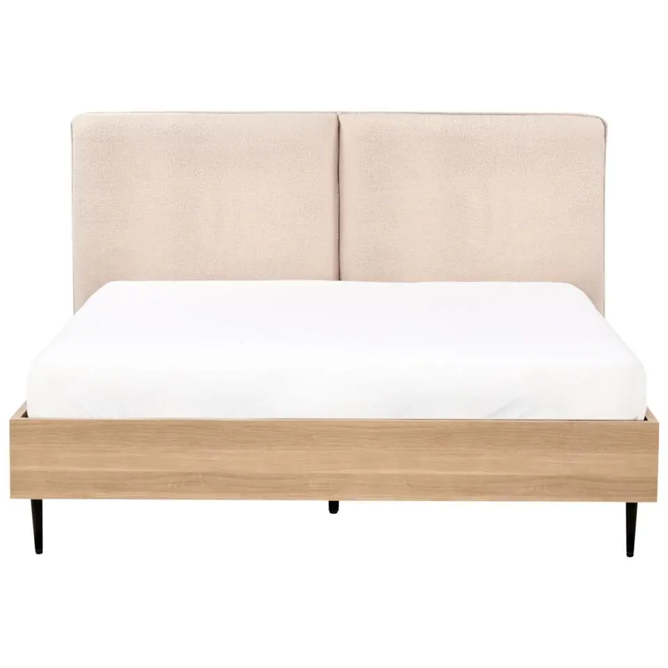 LIMANTON - Bed - Beige - 140 x 200 cm - Bouclé
