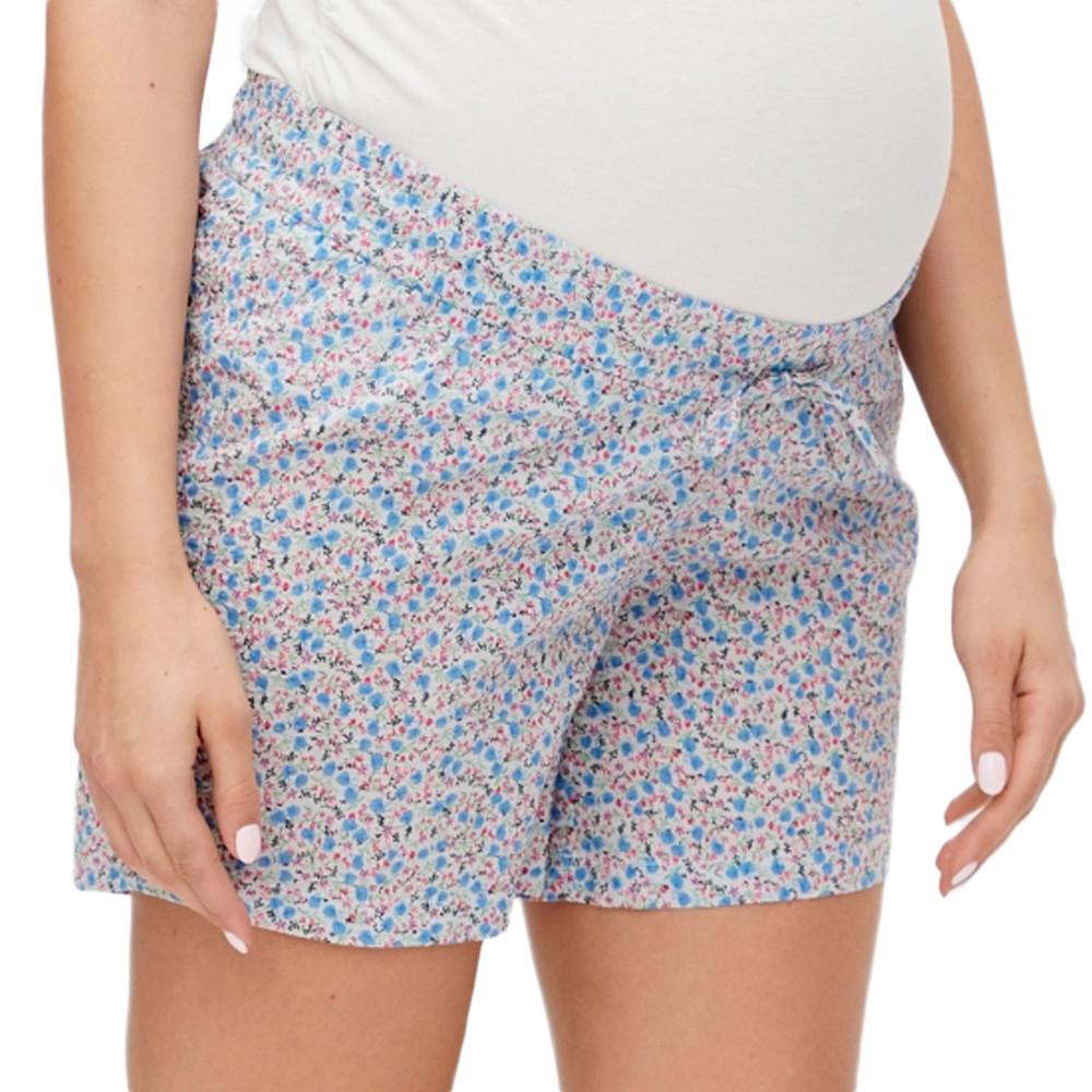 Mamalicious Short de Grossesse Blanc/Bleu Femme Mamalicious Ginger