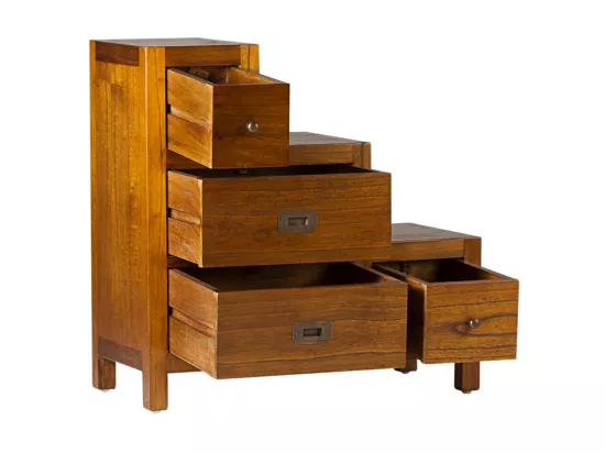 Meuble de rangement escalier gauche en bois massif de Mindy 1 tiroir Orka 70cm