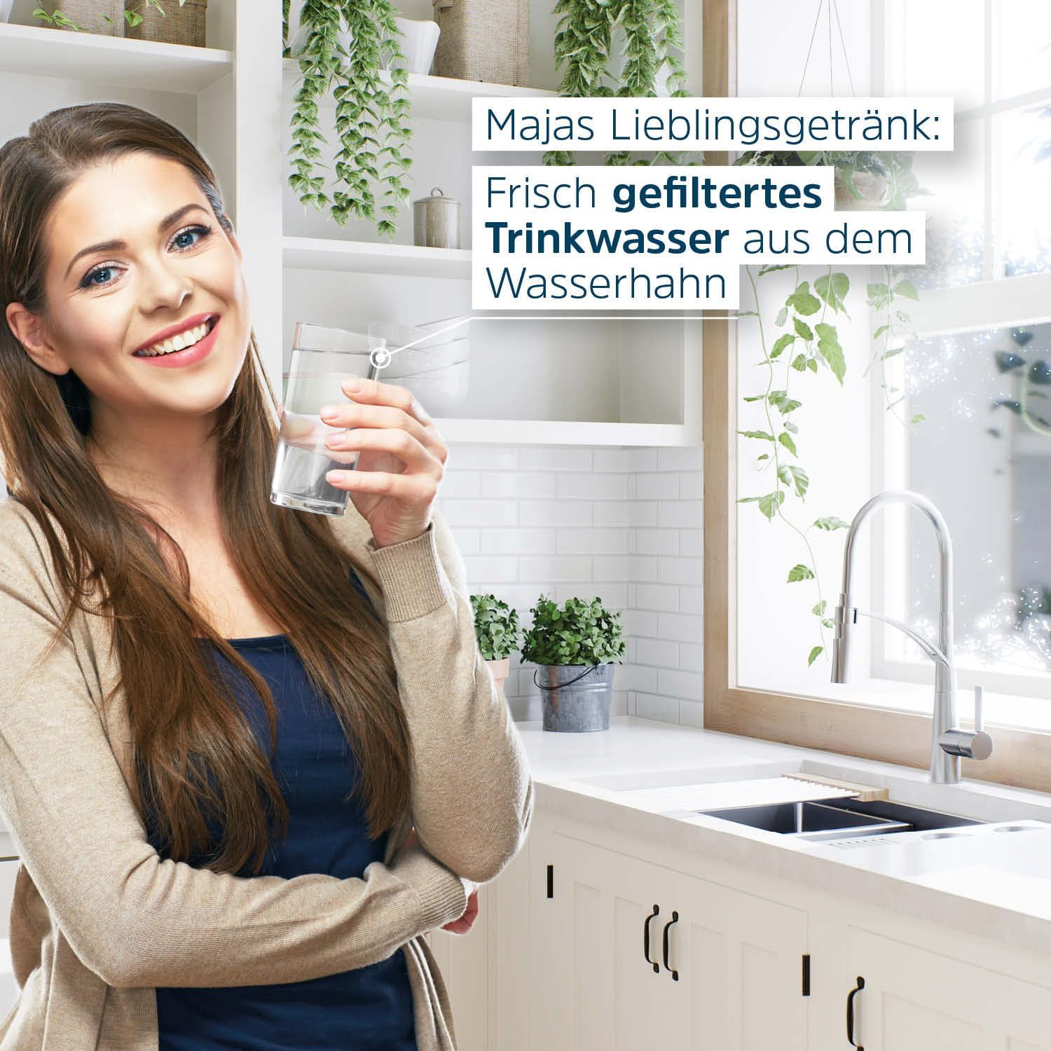 Alb Filter® Active Plus+ Wasserfilter gegen Kalk, Bakterien, und andere Schadstoffe | Unterspüle | Made in Germany Edelstahl Natur