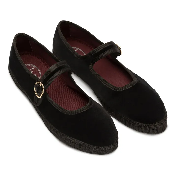 Flabelus Ballerines Slippers Antonia Velours | Noir