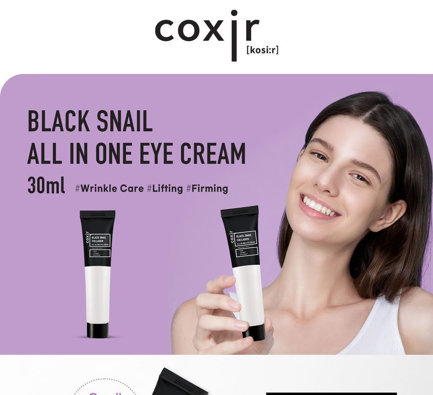 coxir - Zwarte Slakkencollageen Alles-in-één Oogcrème