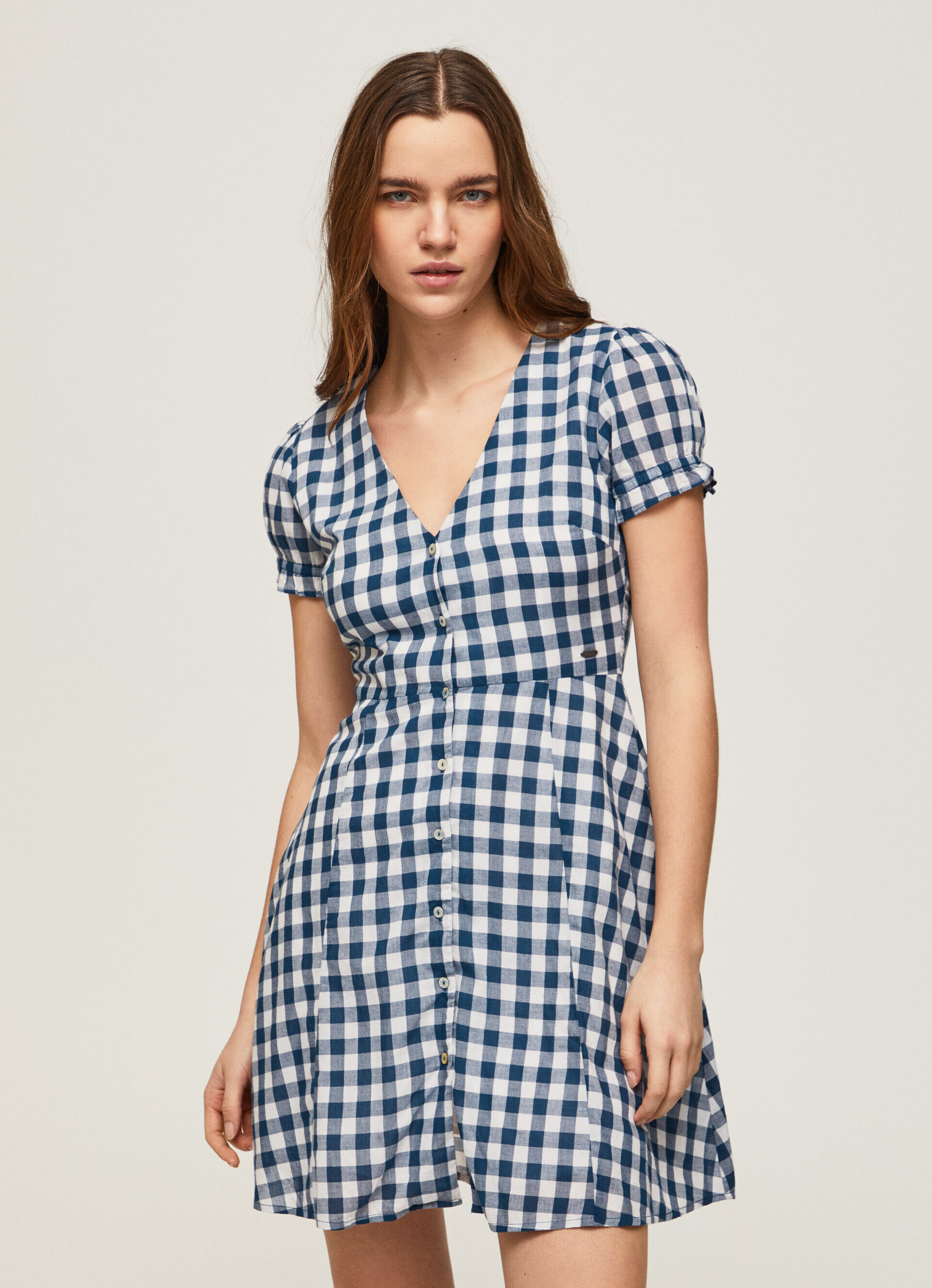 VESTIDO ESTAMPADO XADREZ VICHÊ - multicolorido