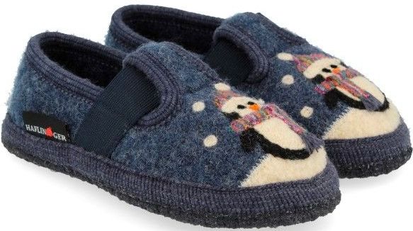 Haflinger Kids Pinguin Pantoffels (Kinderen |blauw)
