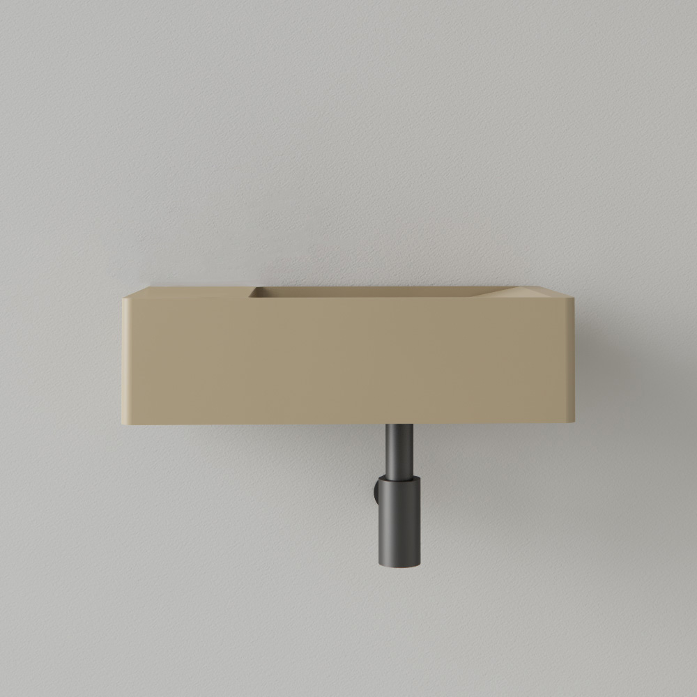 Sanigoods Luko fontein 40x22cm links zonder kraangat cappuccino