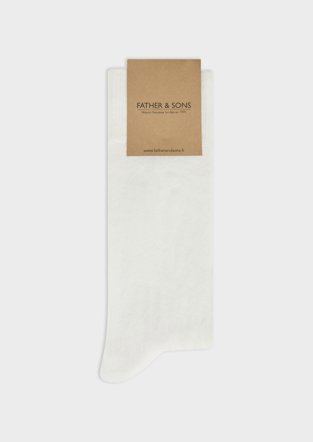 Chaussettes en coton bio mélangé uni écru