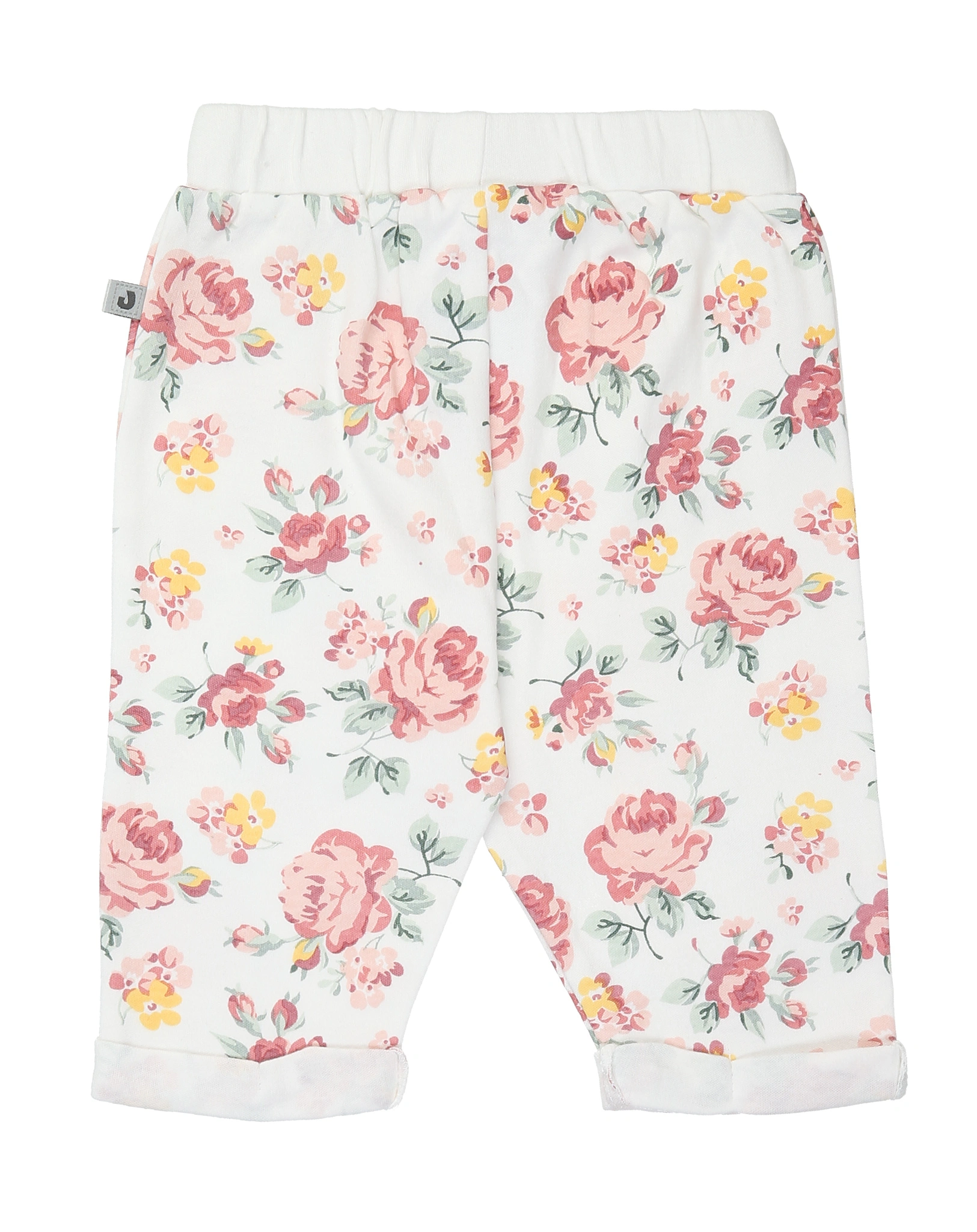Langarmbody ROSES und Sarouelhose in weiß