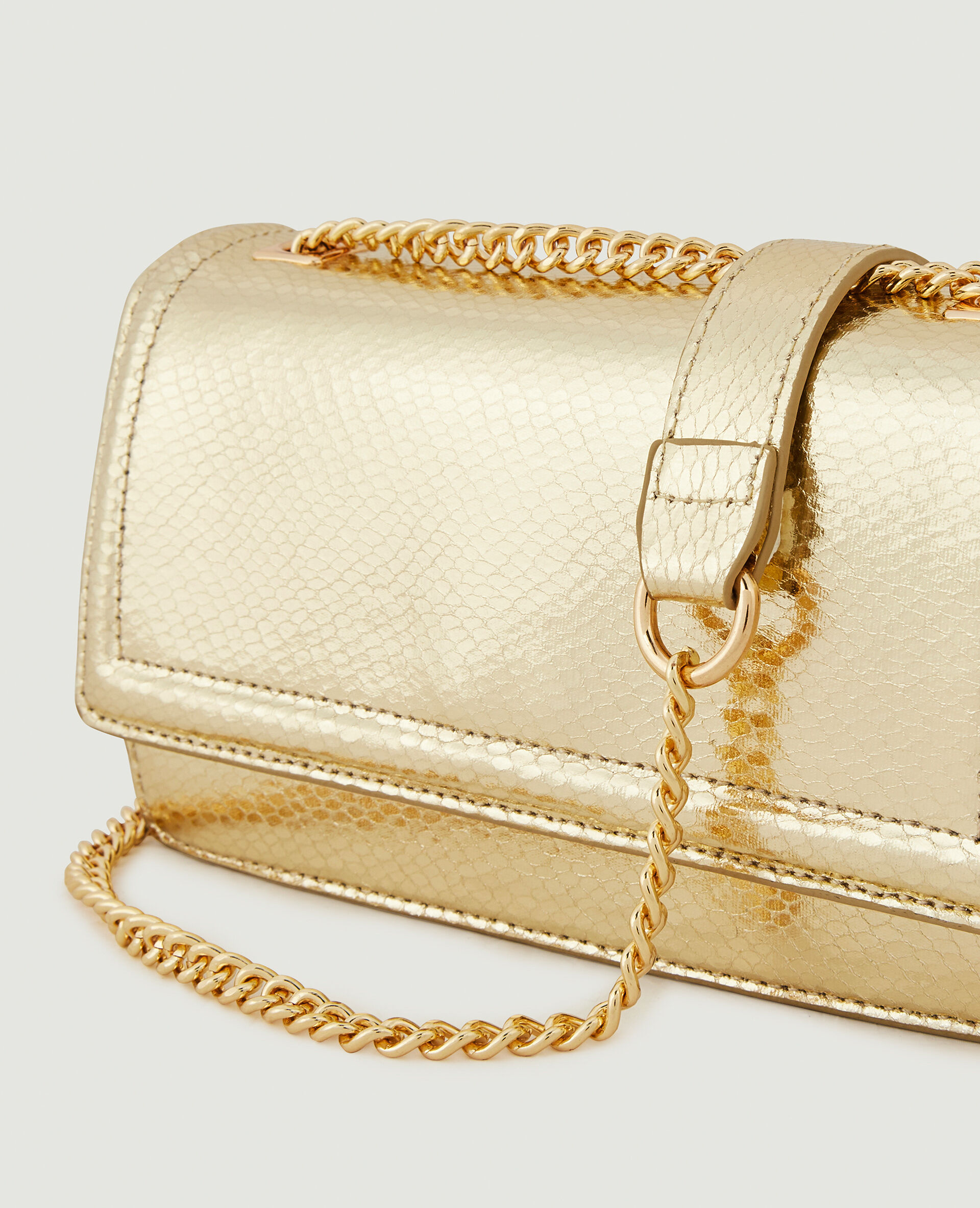 Sac rigide effet serpent - Doré