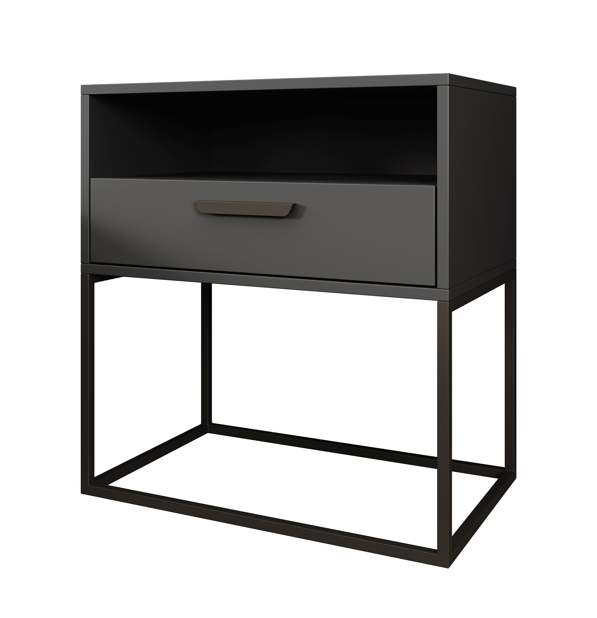 Sylvester 4 - Nachtkastje - Antraciet - 60x39x65 cm