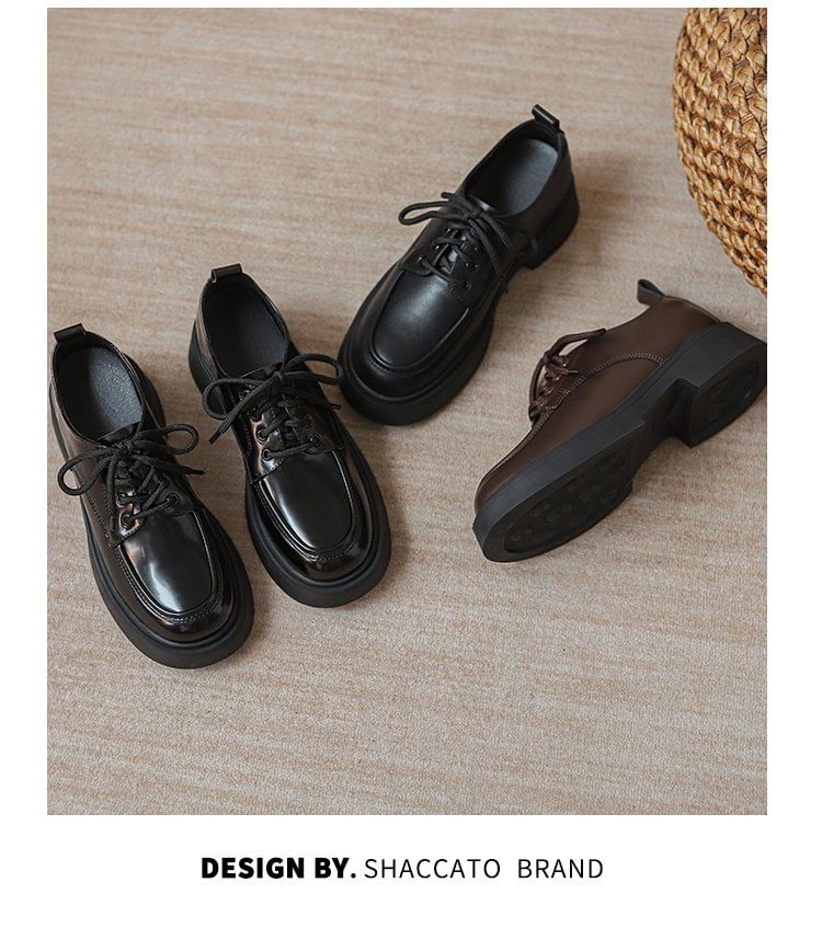 Vindler - Platform Chunky Heel Veterschoenen